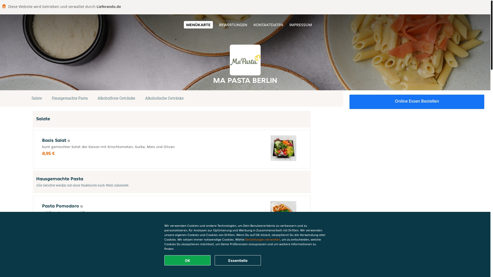 website screenshot of https://mapasta-berlin.de/