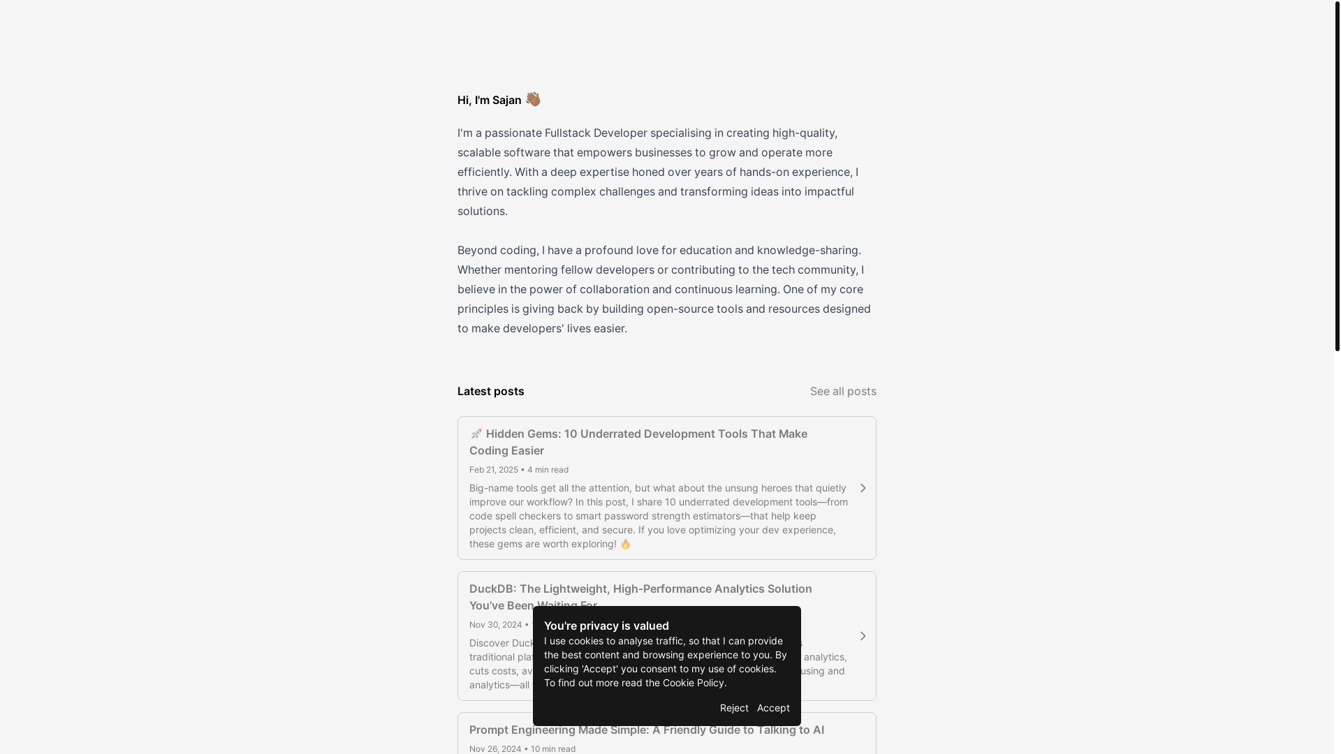 website screenshot of https://sajansharma-com.pages.dev/