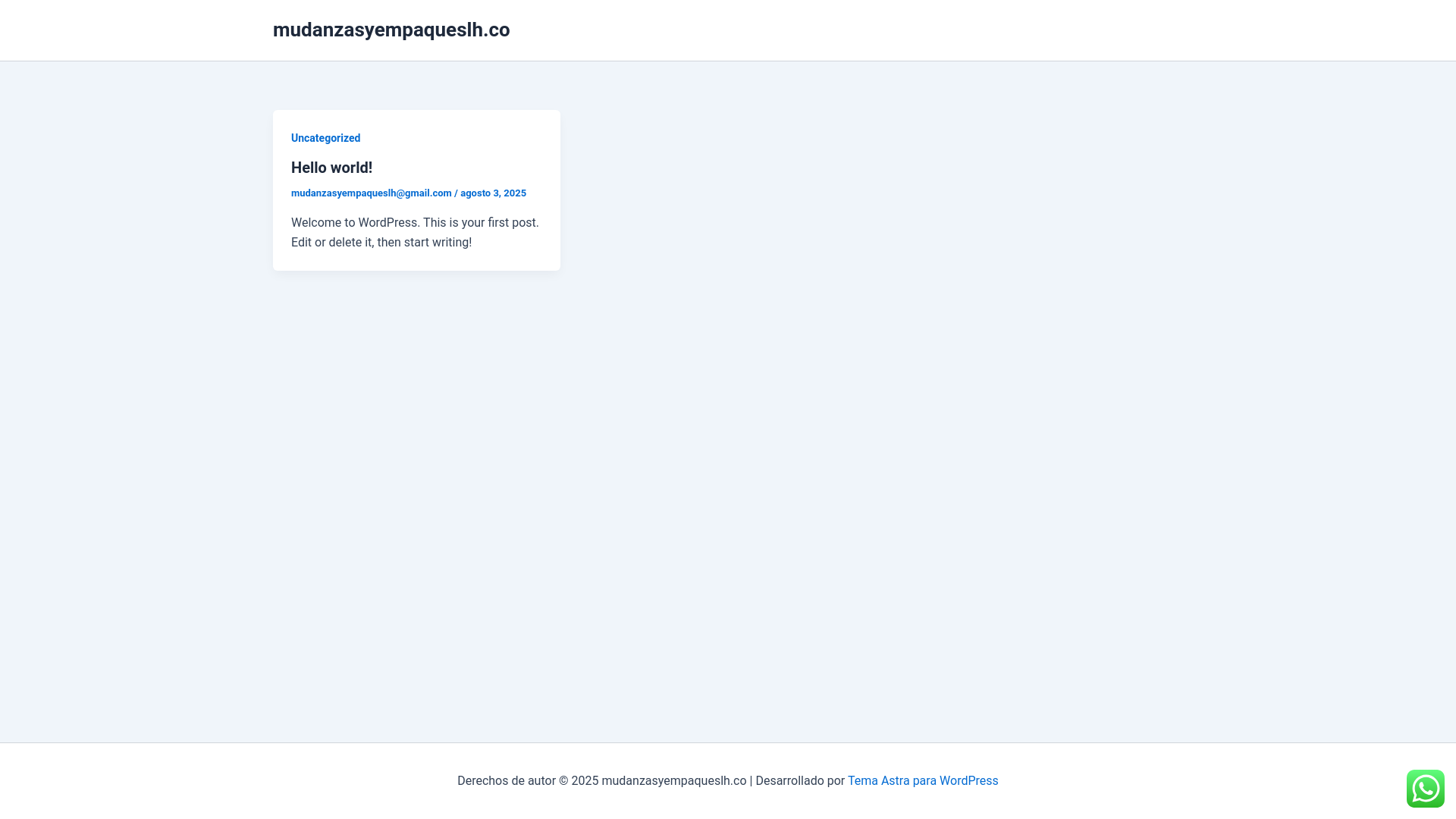website screenshot of https://mudanzasyempaqueslh.co/