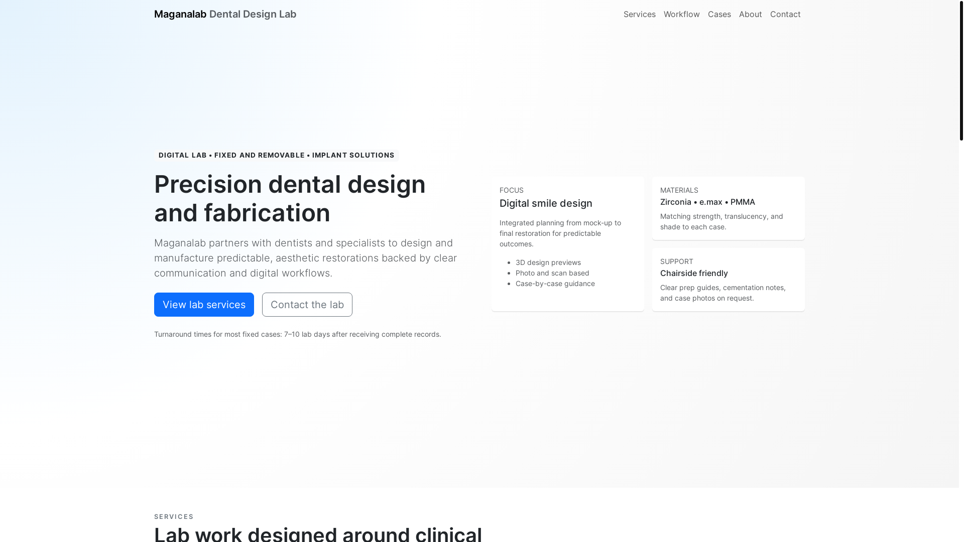 website screenshot of https://maganalab.com/