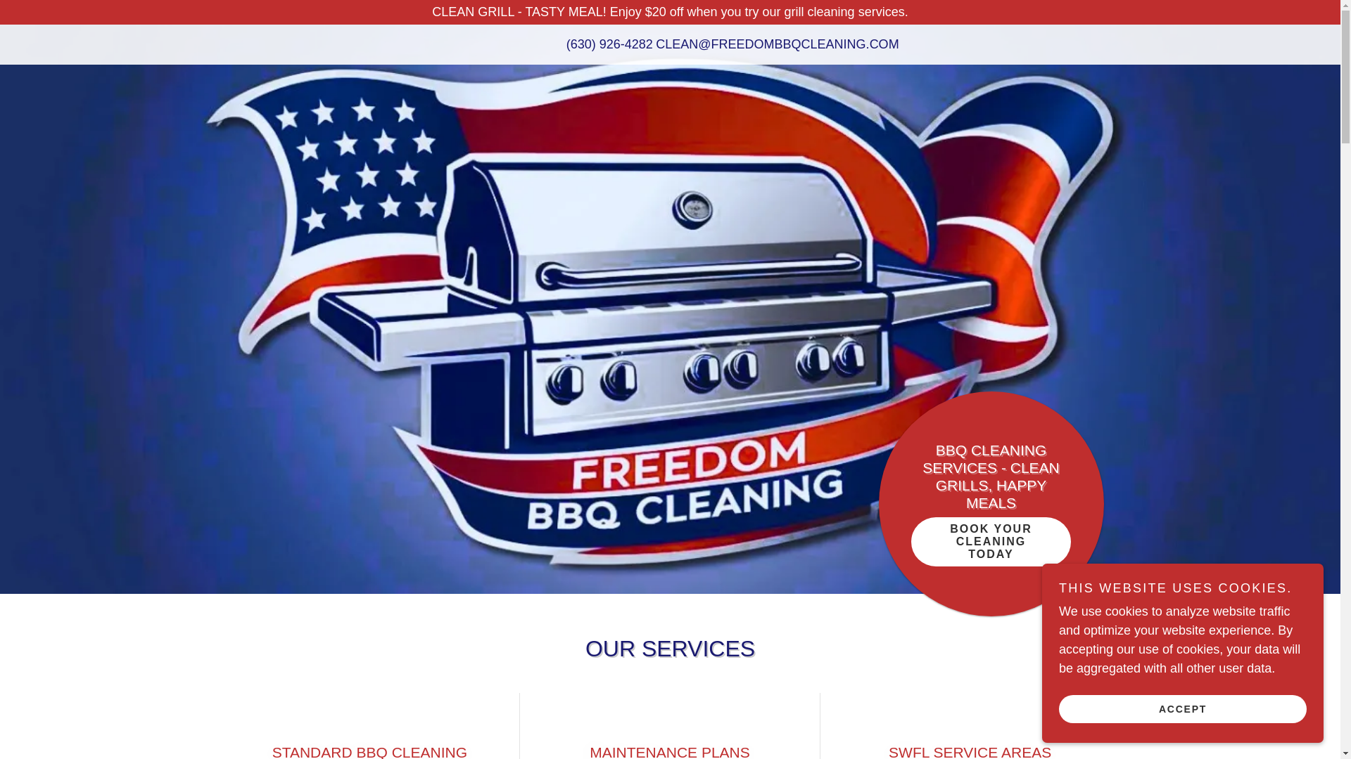 website screenshot of https://freedombbqcleaning.com/