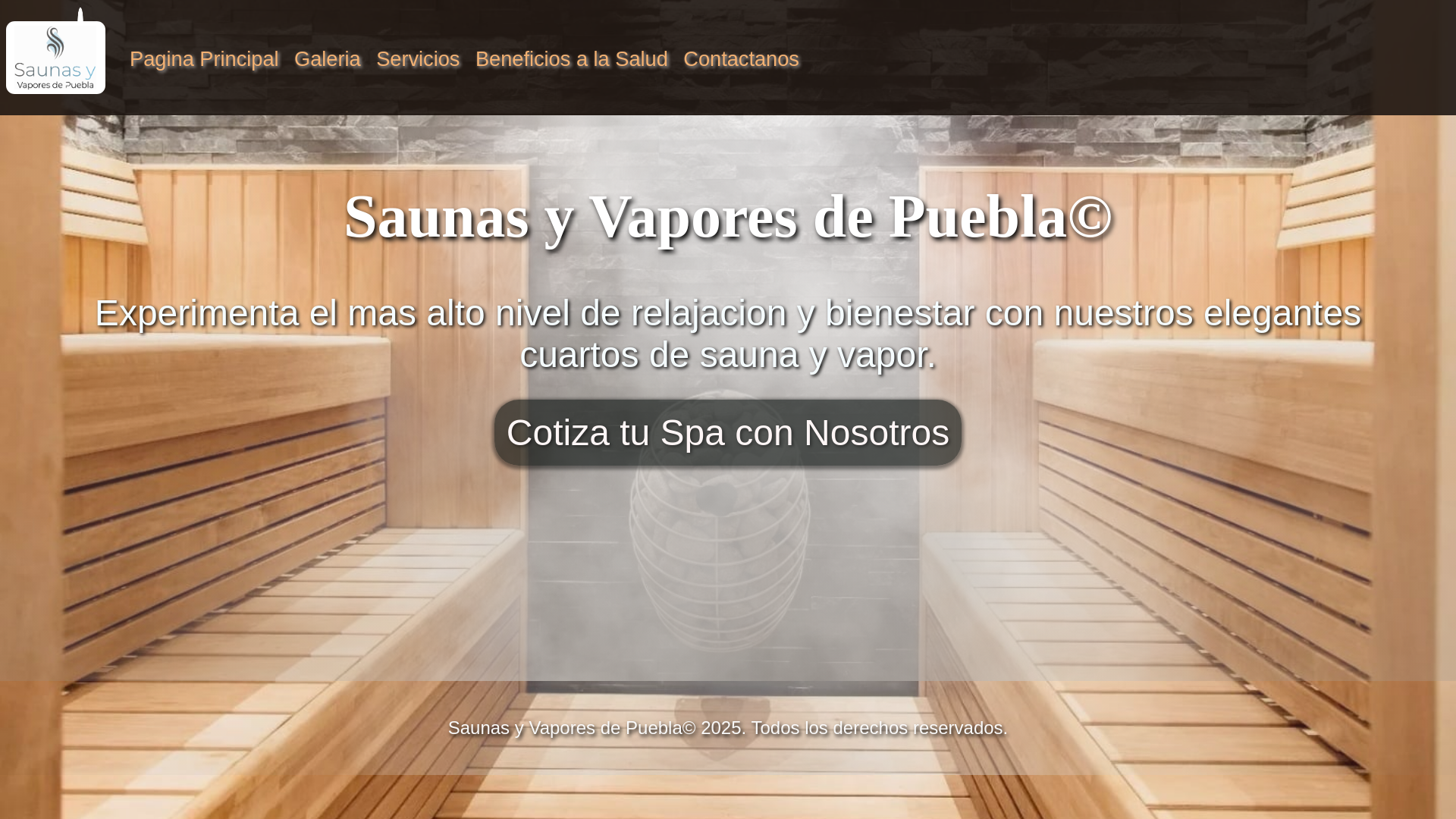 website screenshot of https://saunasyvaporesdepuebla.com/
