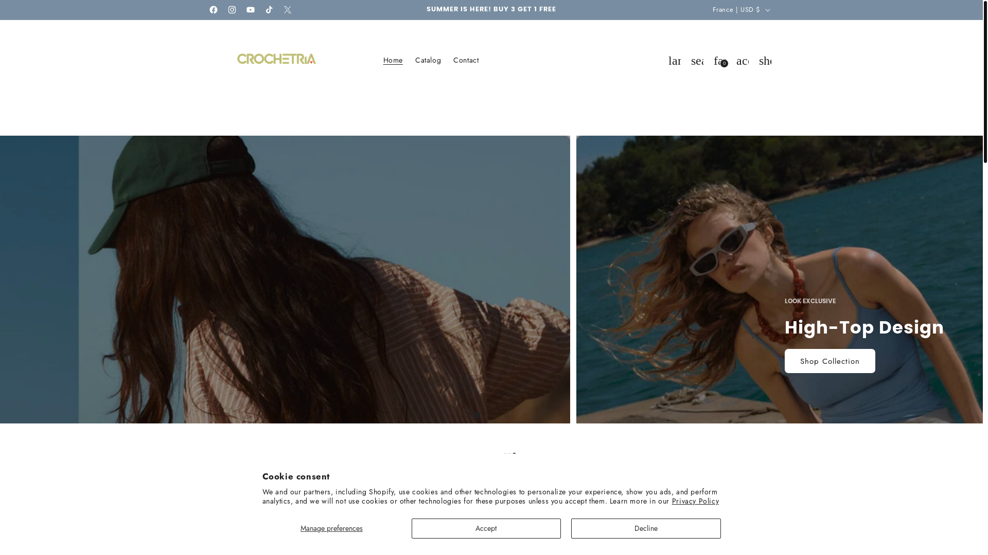 website screenshot of https://crochetria.store/