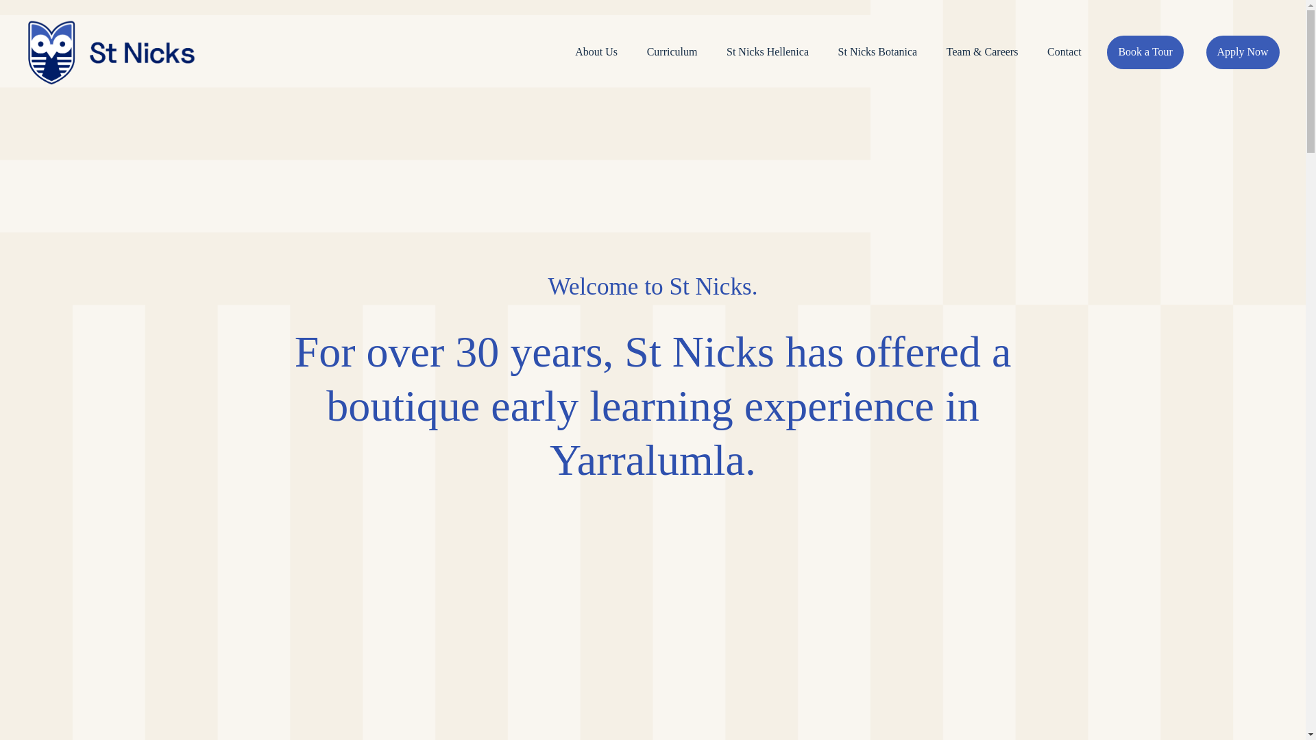 website screenshot of https://stnicks.act.edu.au/