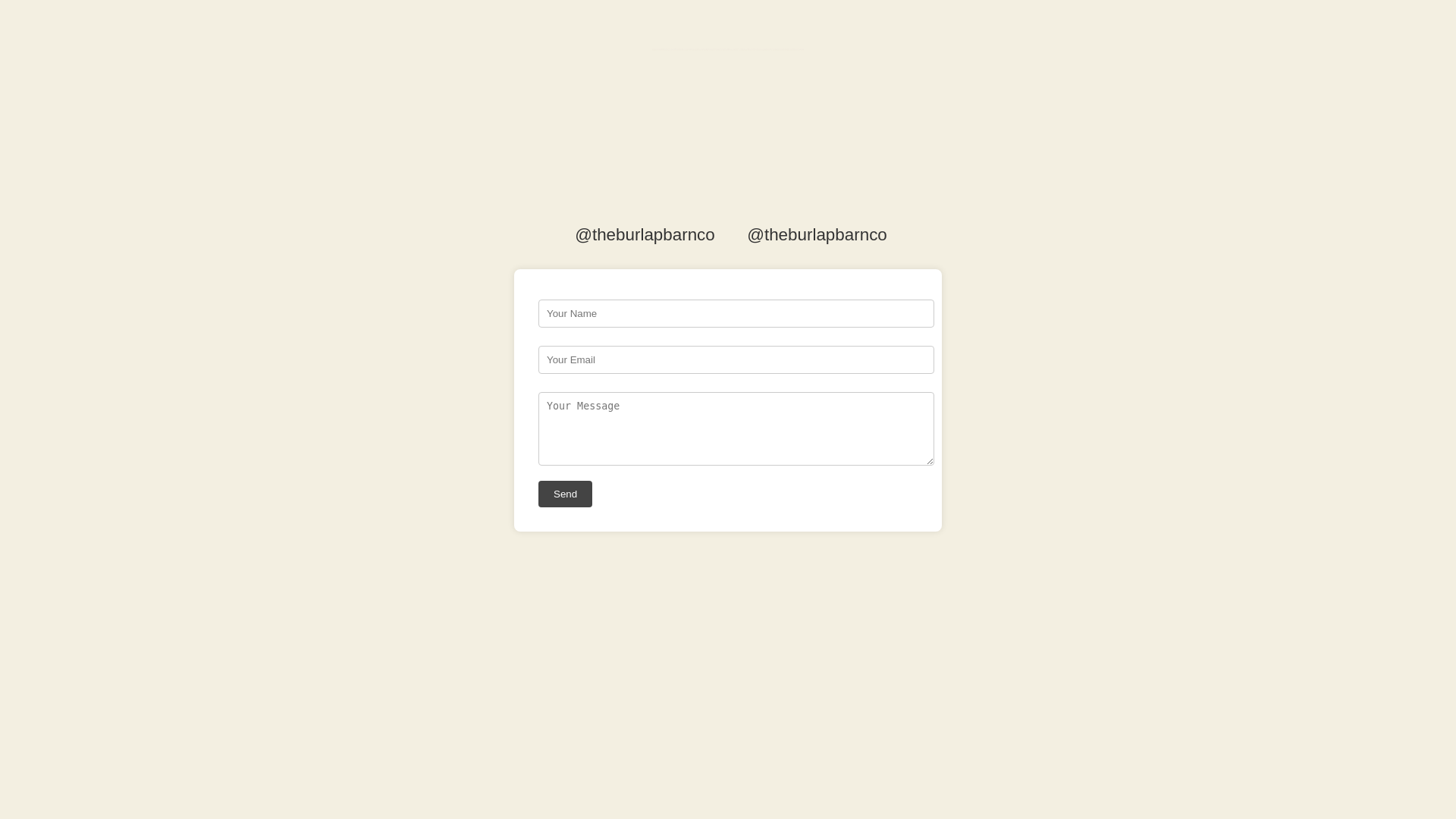 website screenshot of https://theburlapbarn.co/