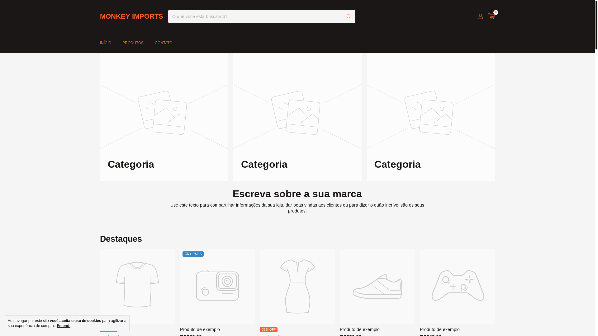 website screenshot of https://monkeyimport01.com.br/