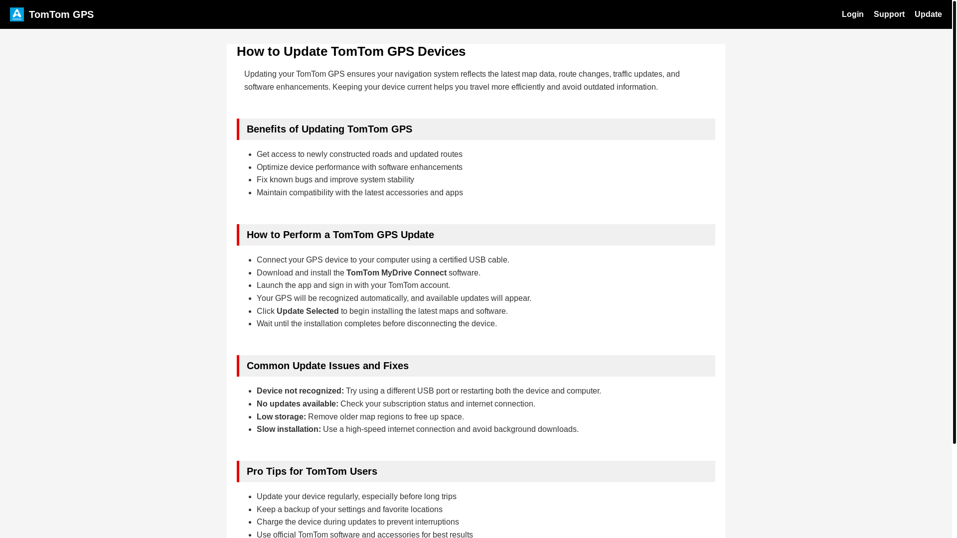 website screenshot of https://tomtomupdate.pages.dev/