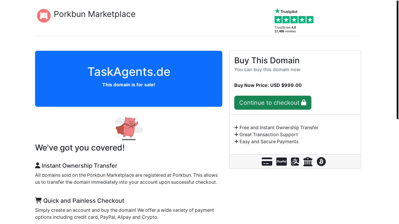 website screenshot of https://taskagents.de/