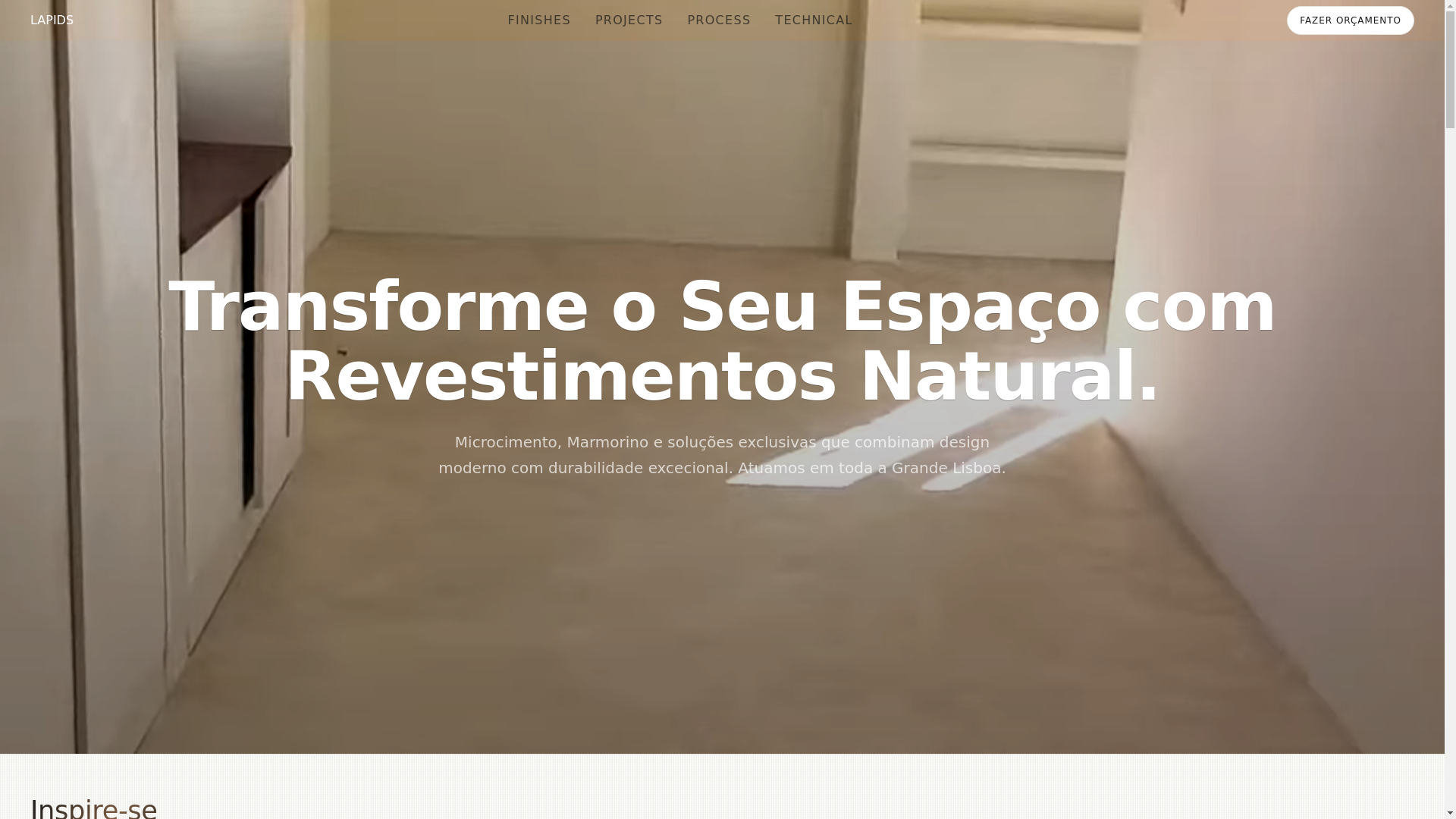 website screenshot of https://lapidsrevestimentos.com/