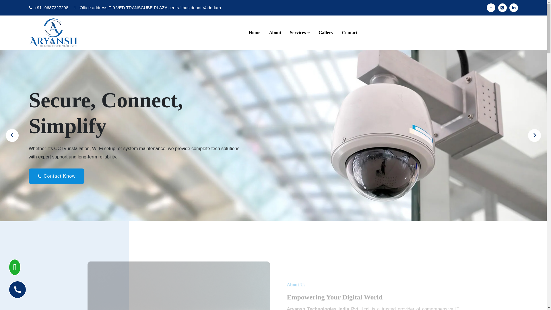 website screenshot of https://aryanshtechnologies.com/