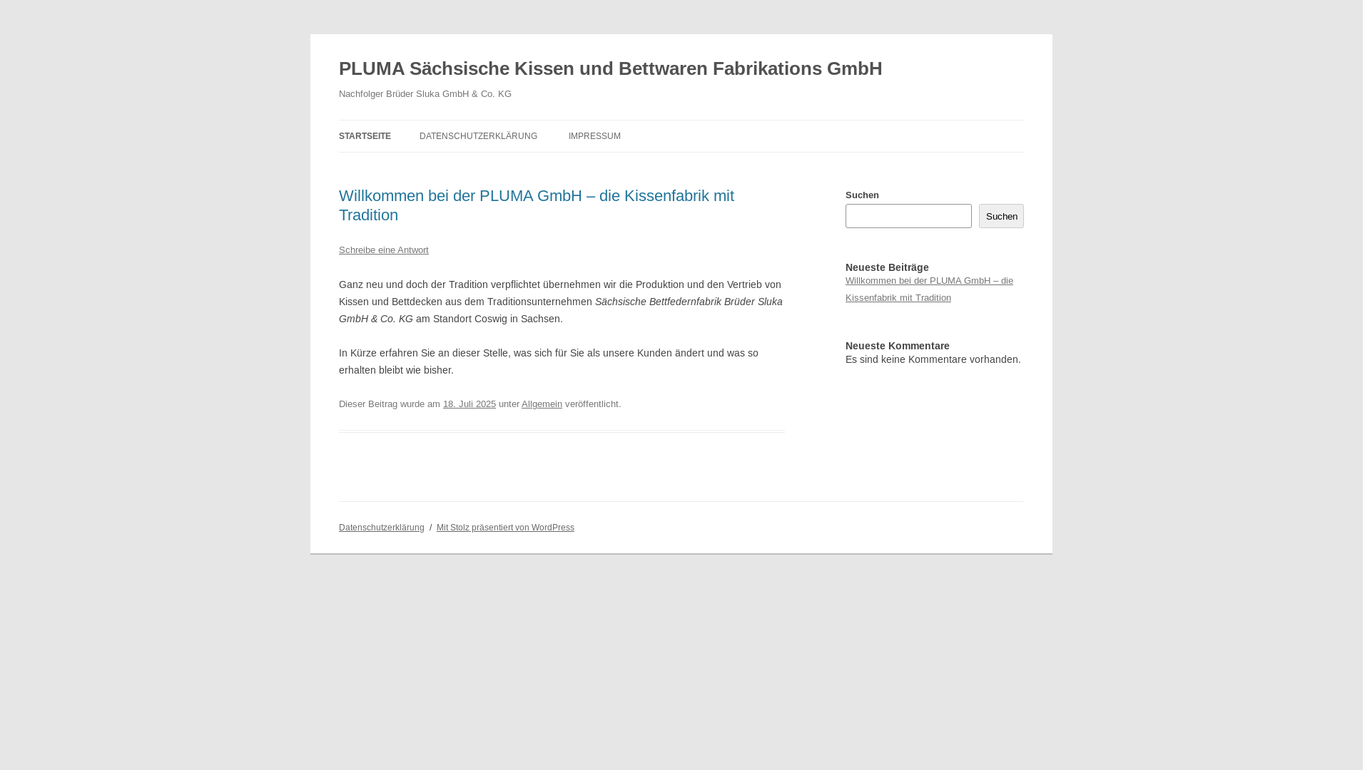 website screenshot of https://pluma-betten.de/