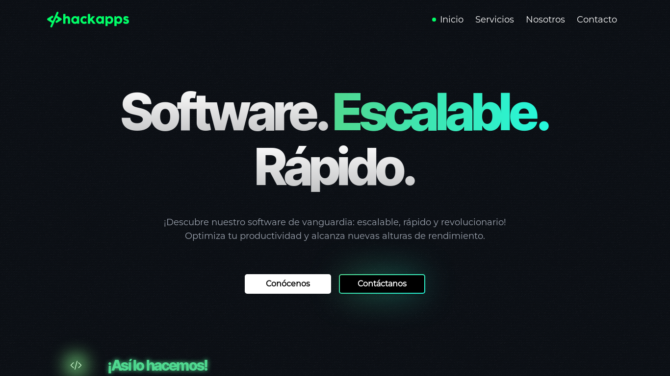 website screenshot of https://hackapps.online/