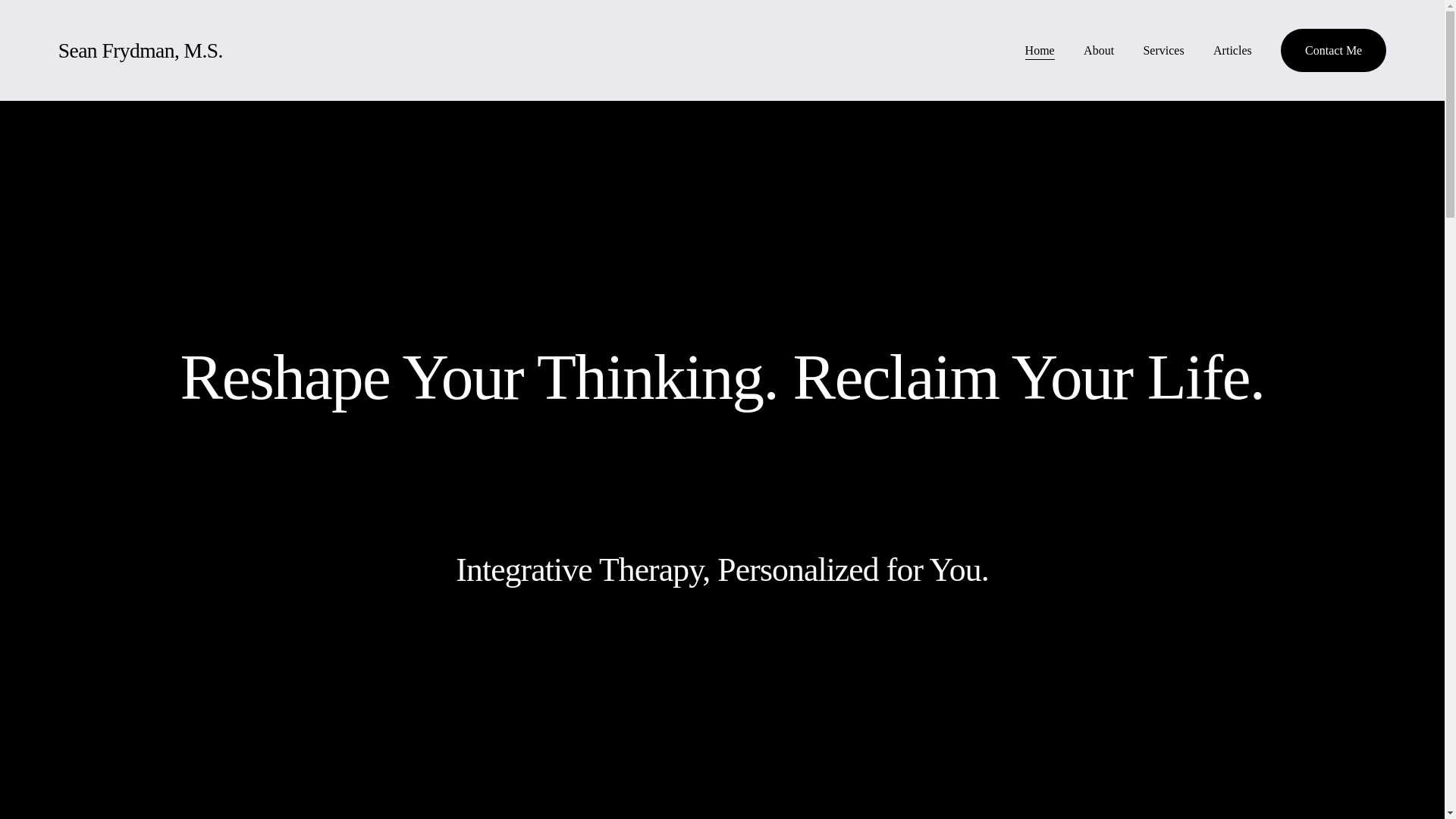 website screenshot of https://seanfrydmanms.com/