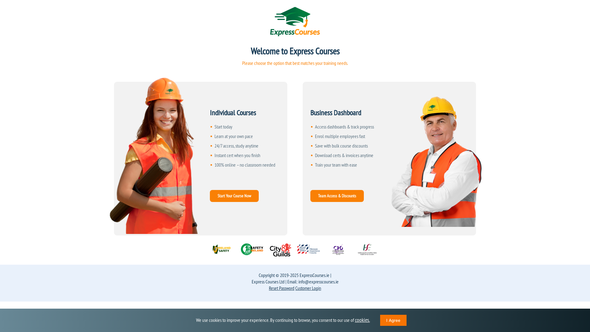 website screenshot of https://get-certified.ie/
