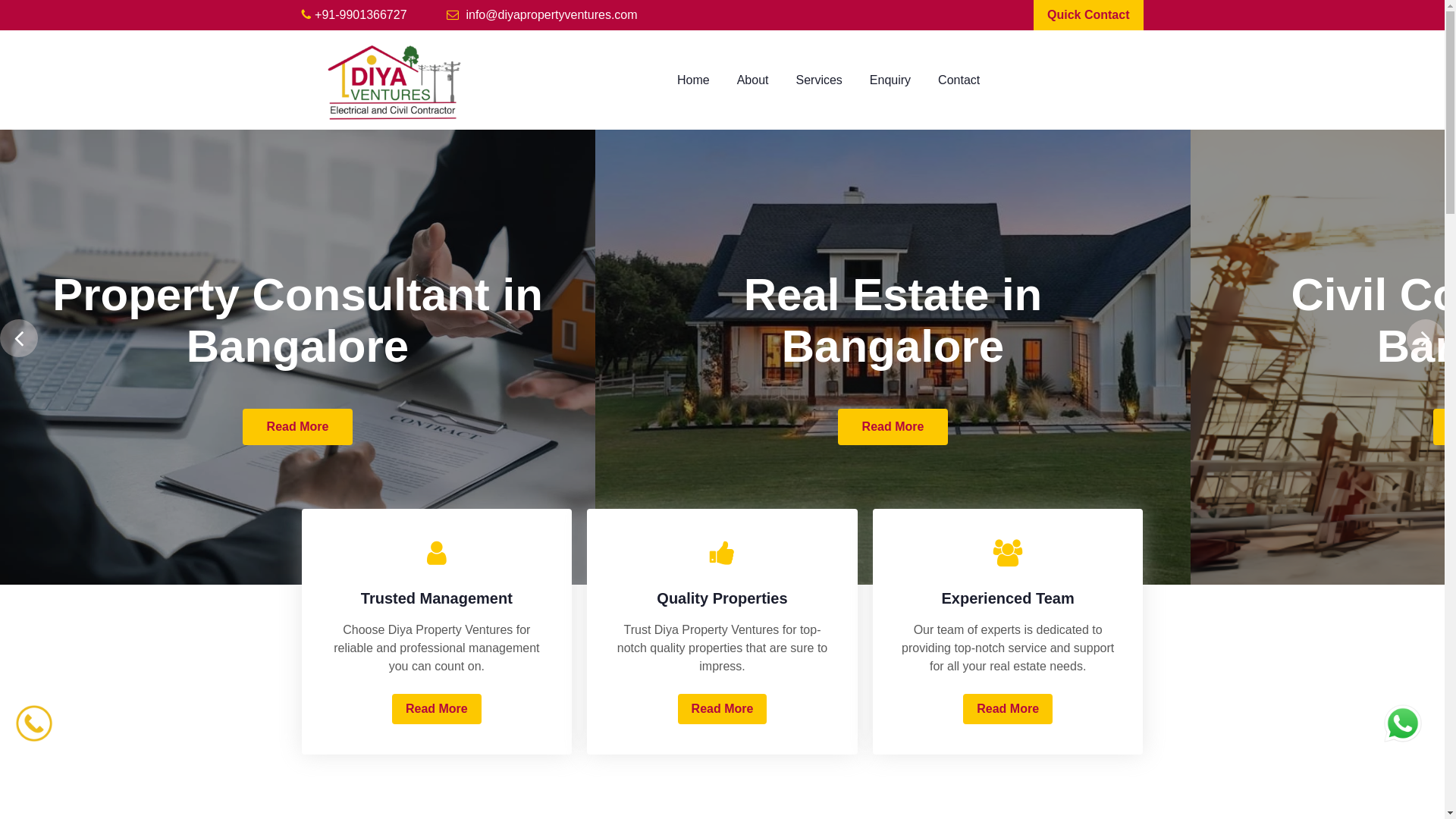 website screenshot of https://diyapropertyventures.com/