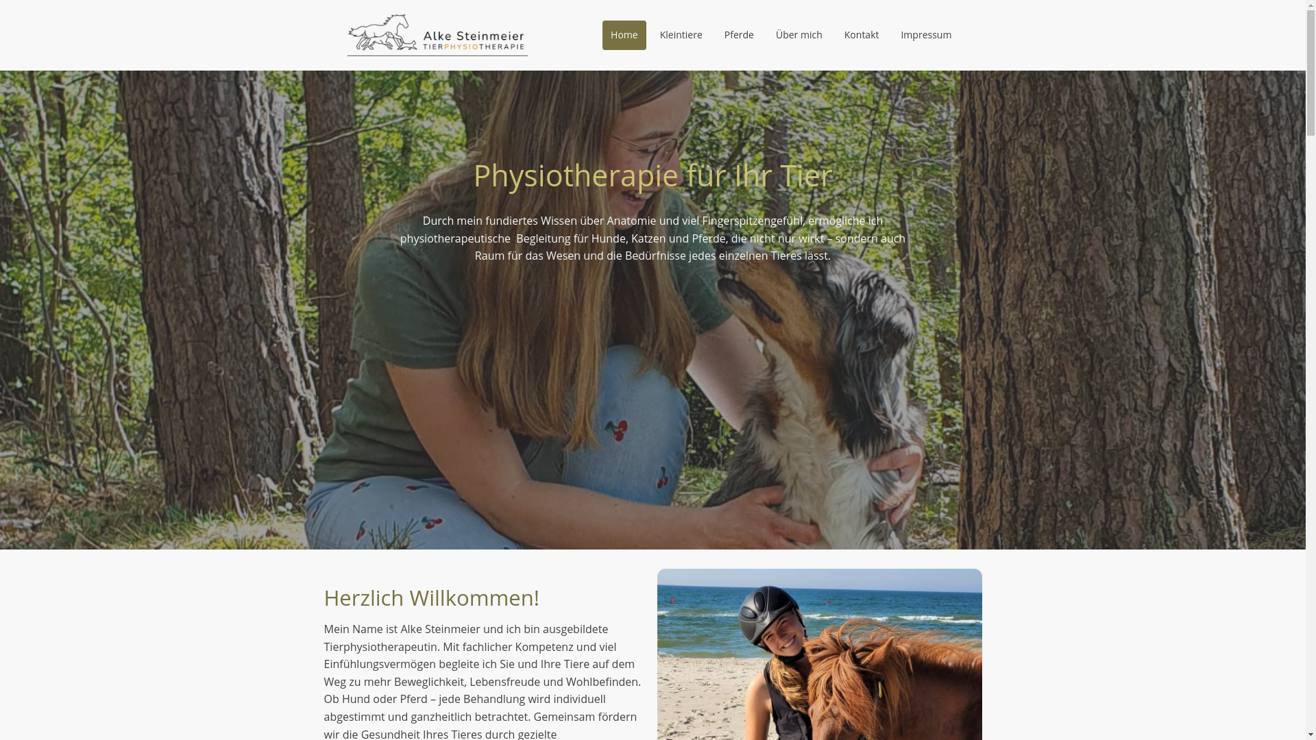 website screenshot of https://tierphysiotherapie-steinmeier.de/