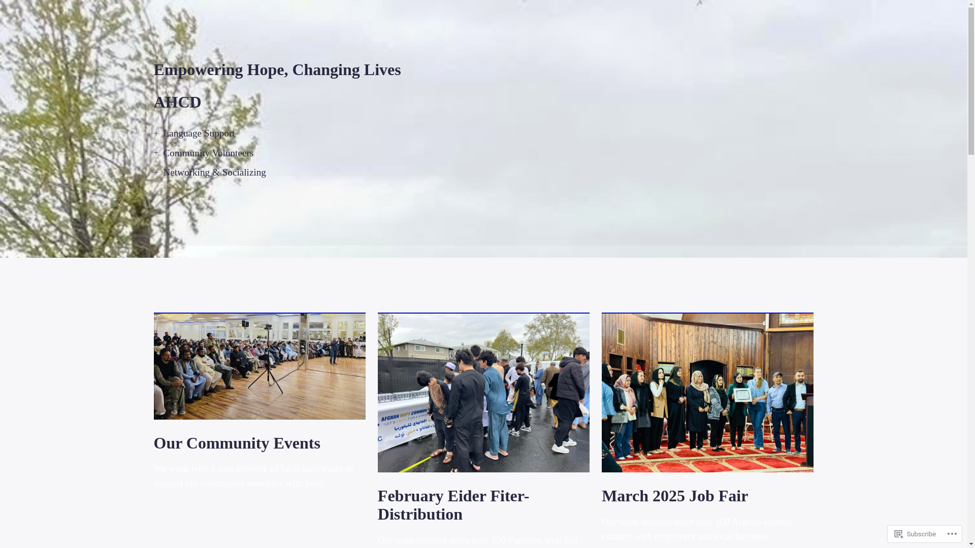 website screenshot of https://afghanhopecommunity.org/