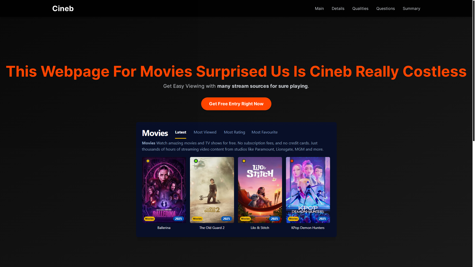 website screenshot of https://cineb-3rnv.pages.dev/