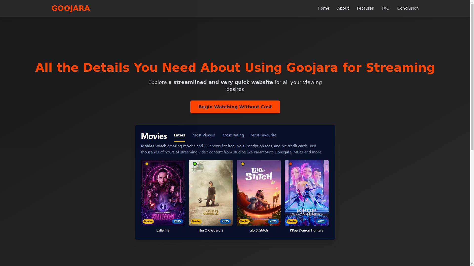 website screenshot of https://goojara-0kfb.pages.dev/