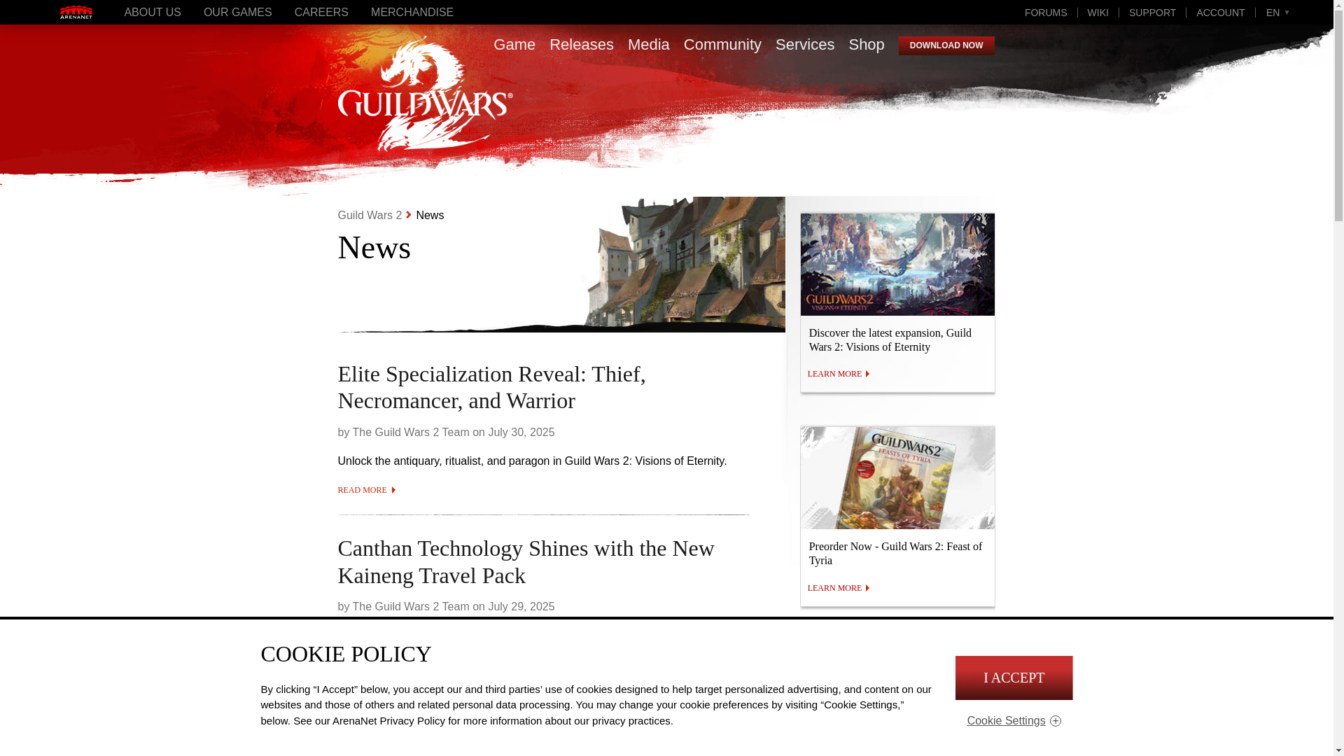 website screenshot of https://www.guildwars2.com/en/news/%3Fview%3Dlog