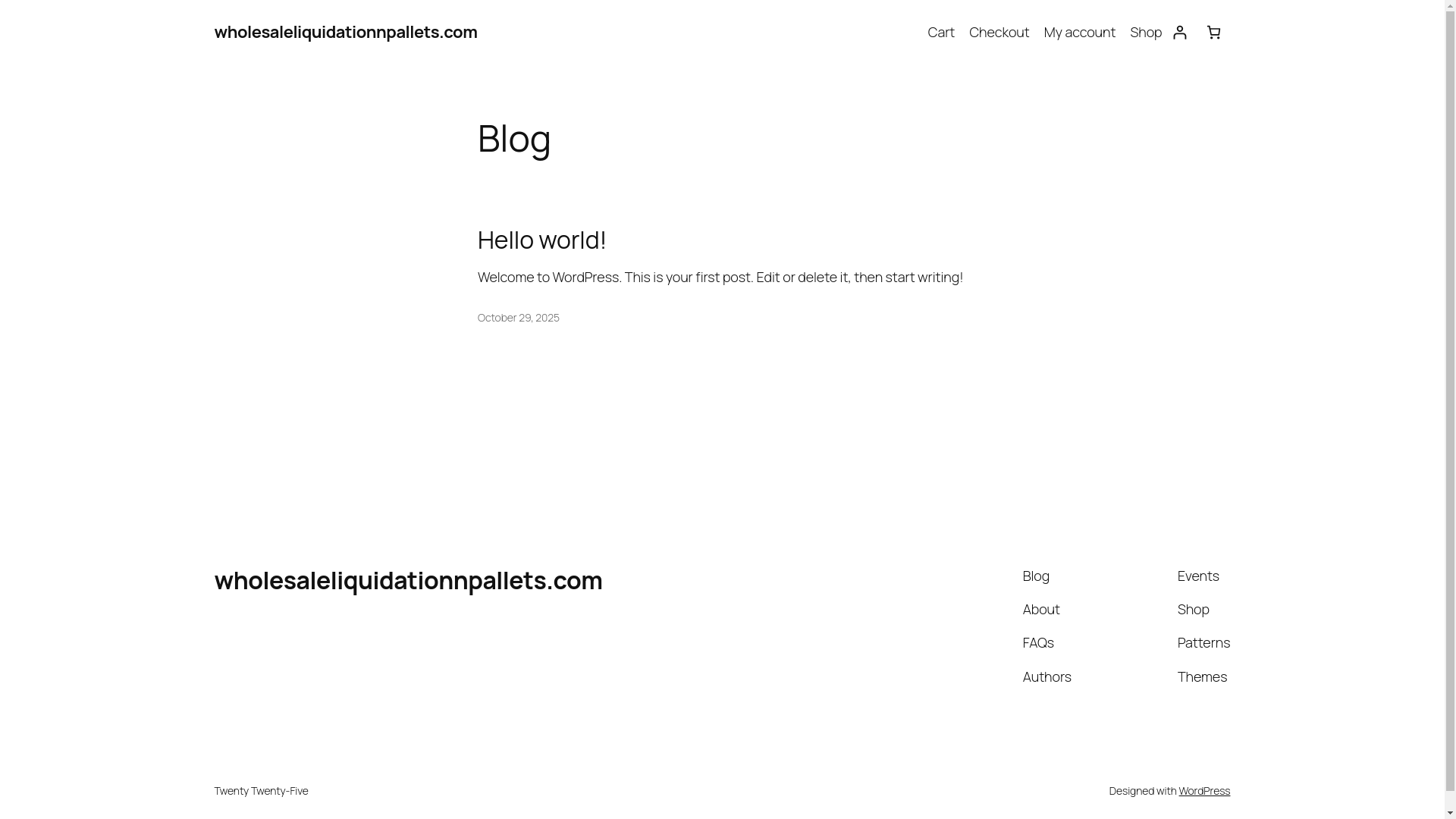 website screenshot of https://wholesaleliquidationnpallets.com/