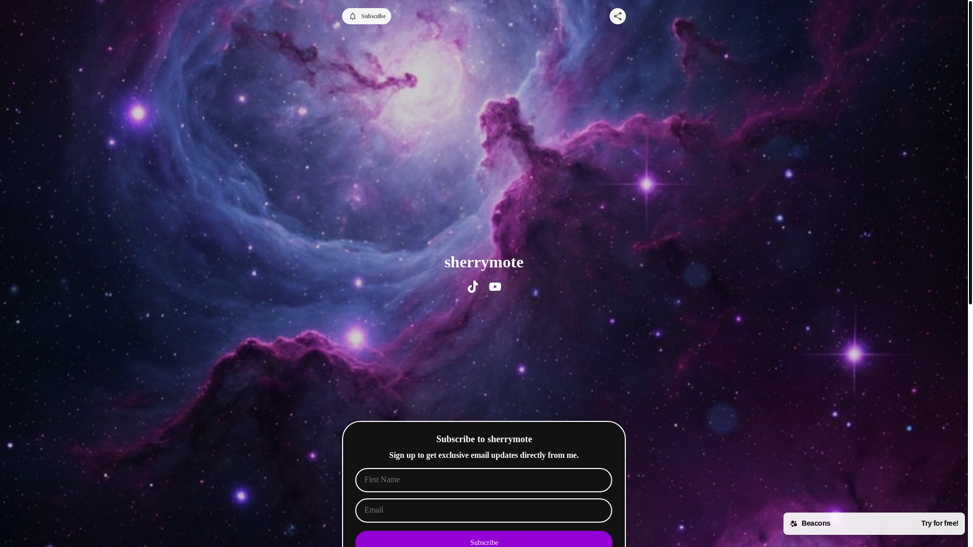 website screenshot of https://sherrymote.com/