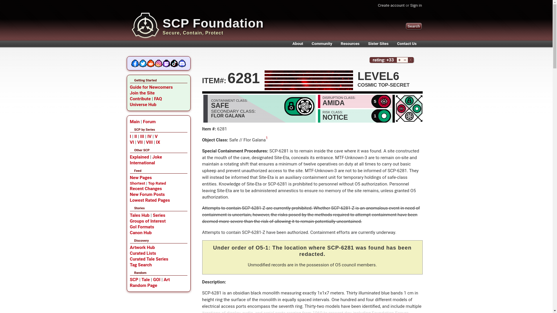 website screenshot of https://scp-wiki.wikidot.com/scp-6281