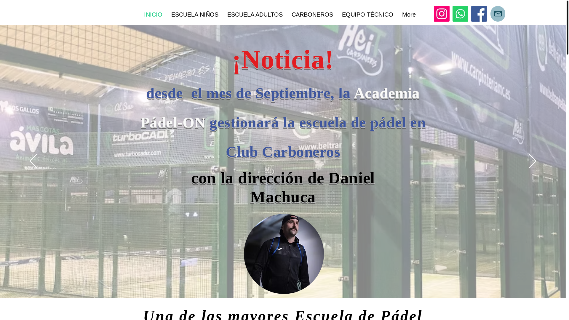 website screenshot of https://academiapadelon.com/