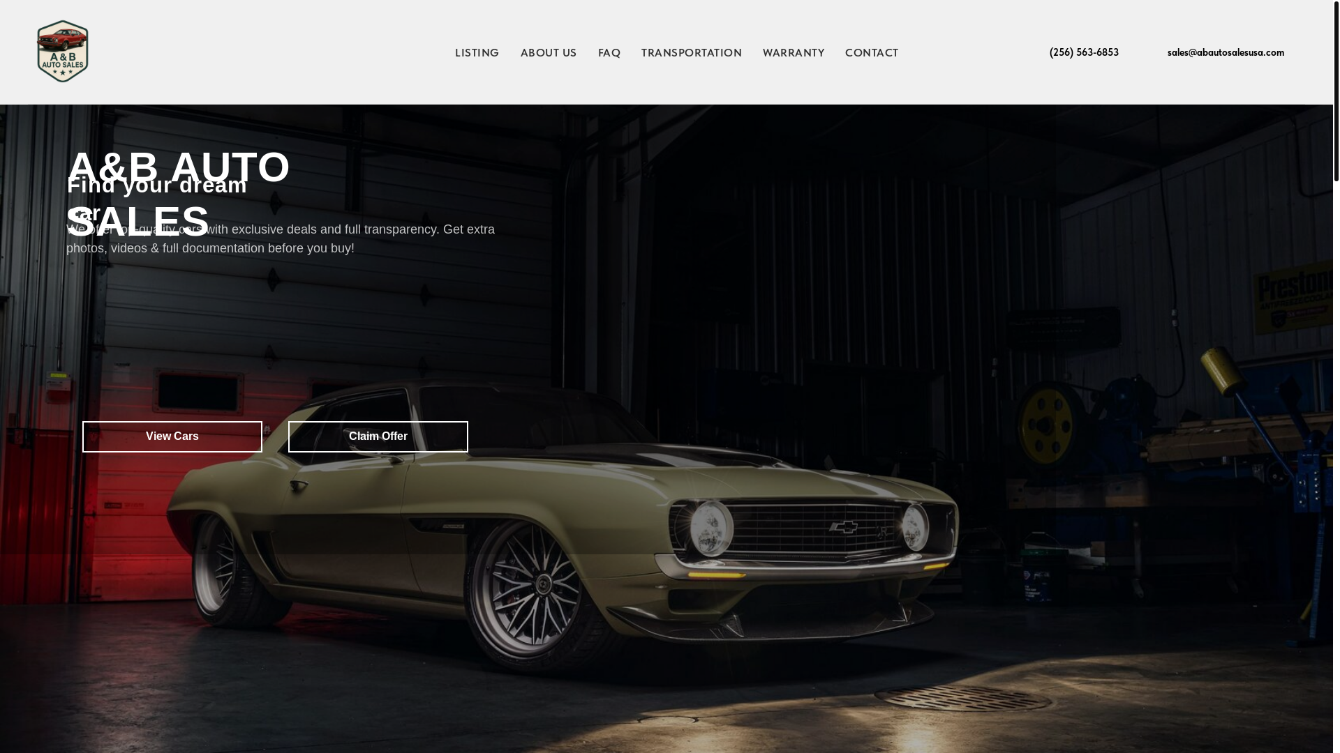 website screenshot of https://abautosalesusa.com/
