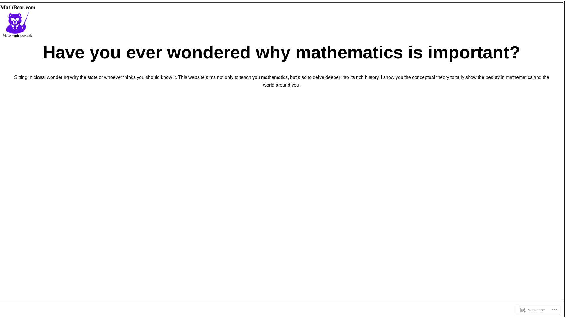 website screenshot of https://math-bear.com/