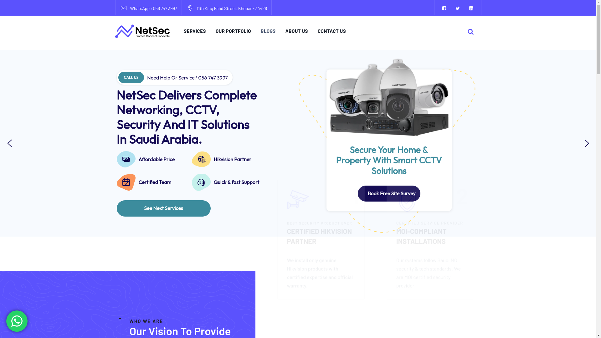 website screenshot of https://netsec.sa/