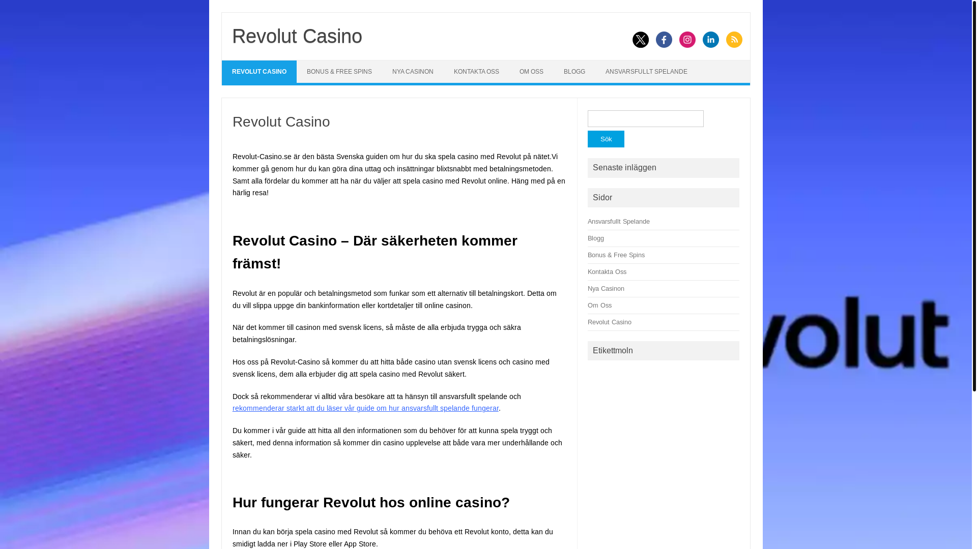 website screenshot of https://revolut-casino.se/