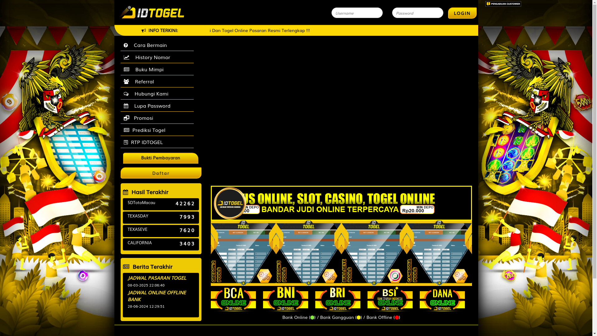 website screenshot of https://angkamanjur.club/