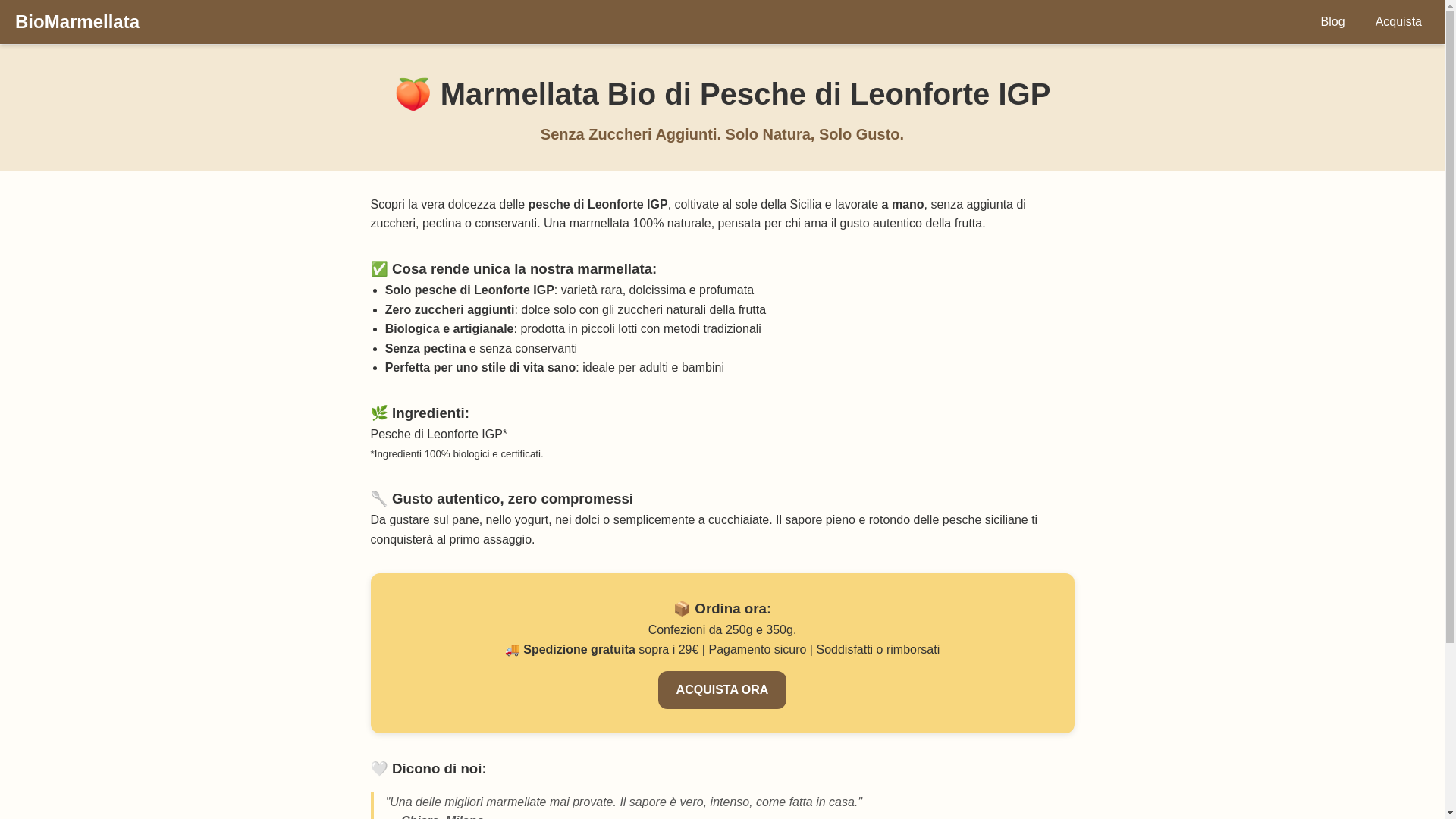 website screenshot of https://biomarmellata.it/