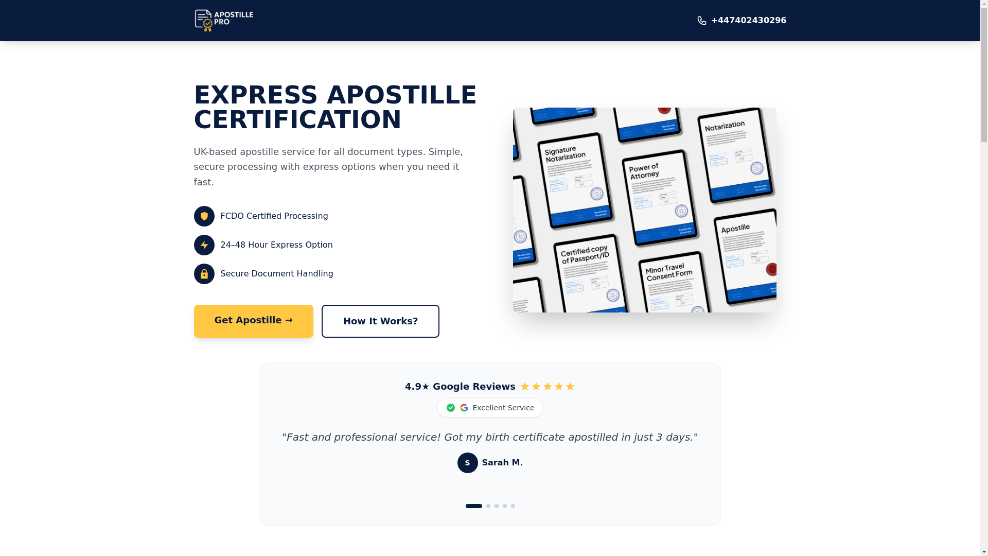 website screenshot of https://apostillepro.co.uk/