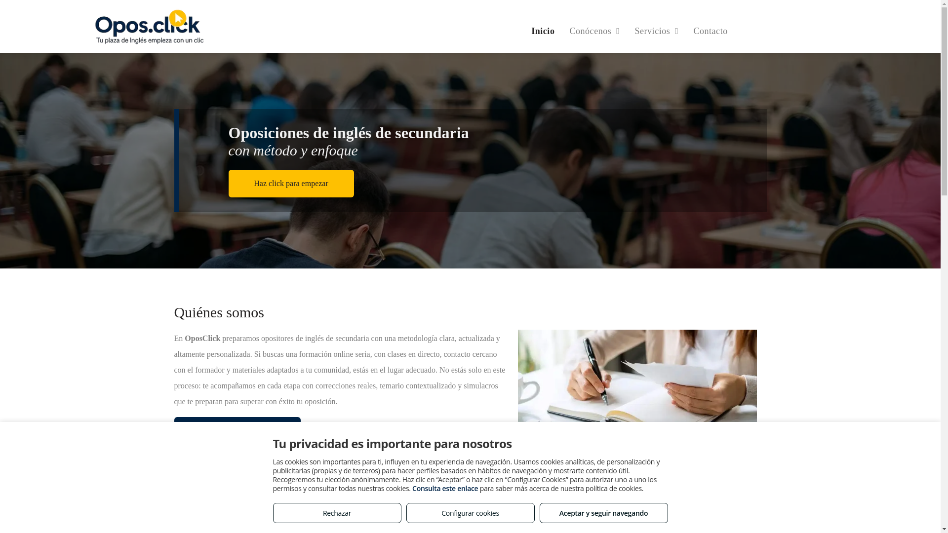 website screenshot of https://oposclick.es/