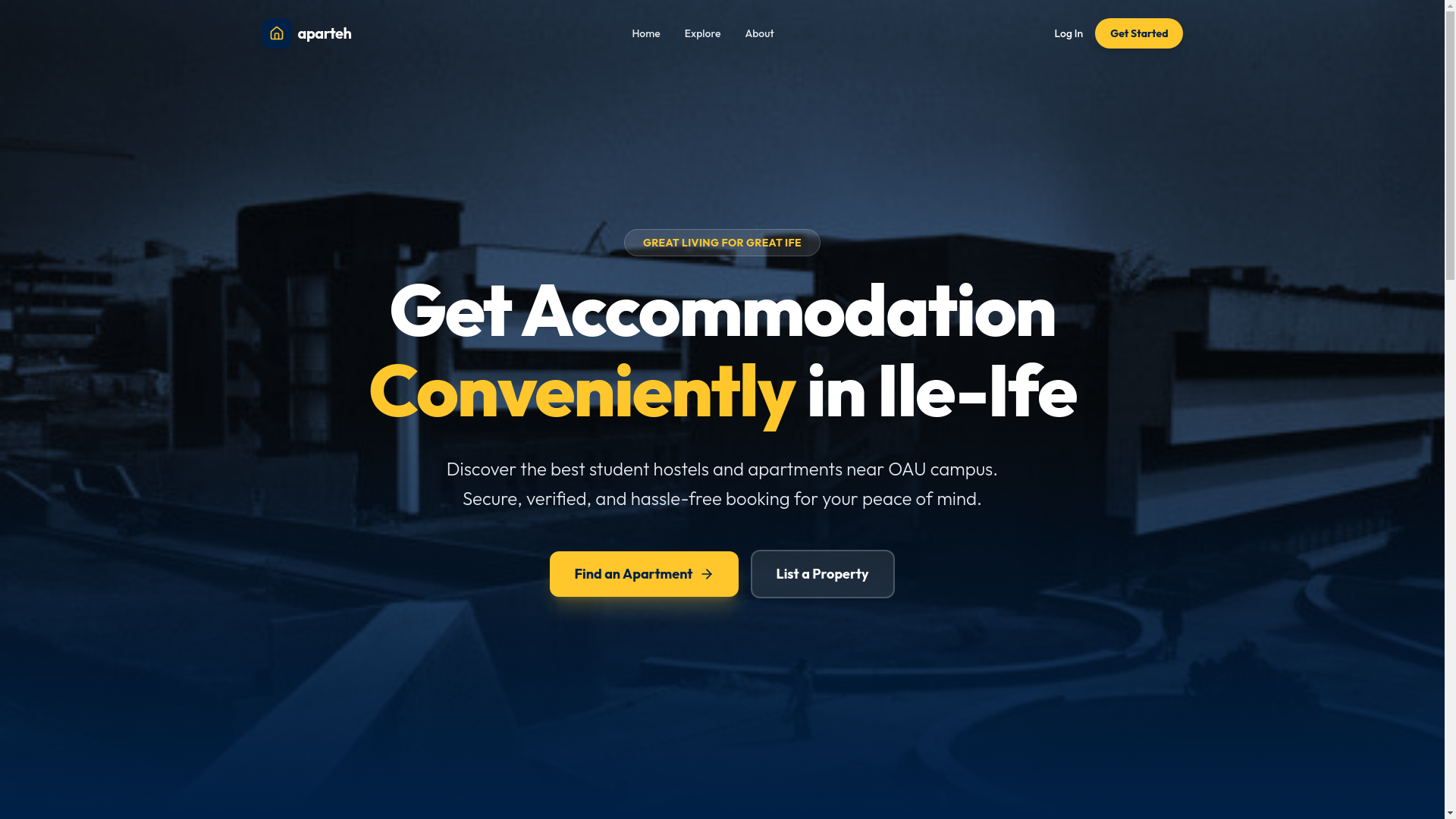 website screenshot of https://aparteh.xyz/