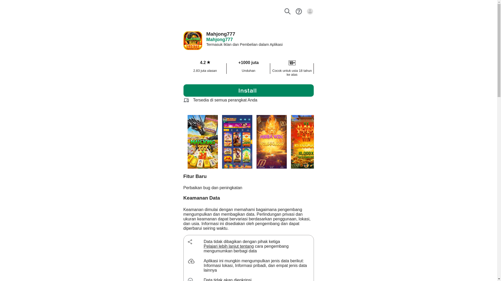 website screenshot of https://mahjongidr-advertising4.pages.dev/