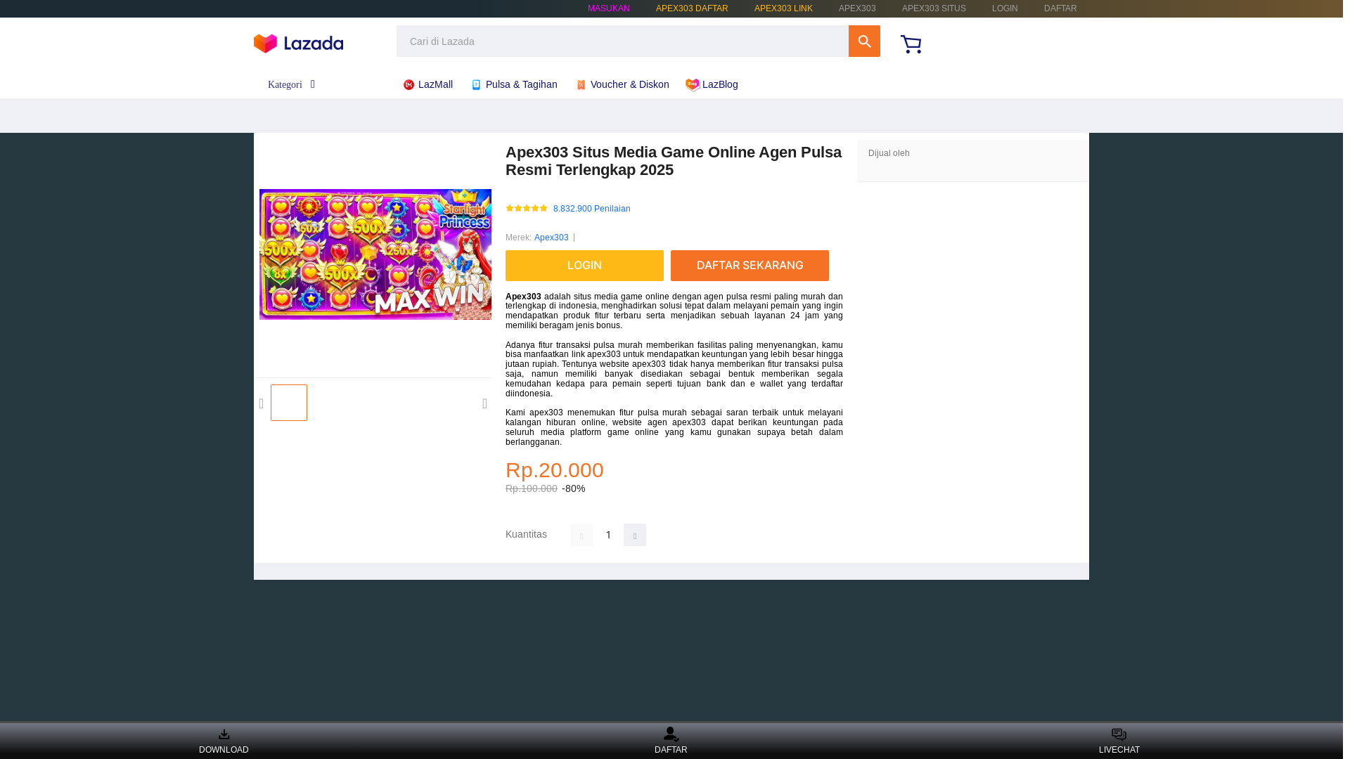 website screenshot of https://pejuang-rank.vip/