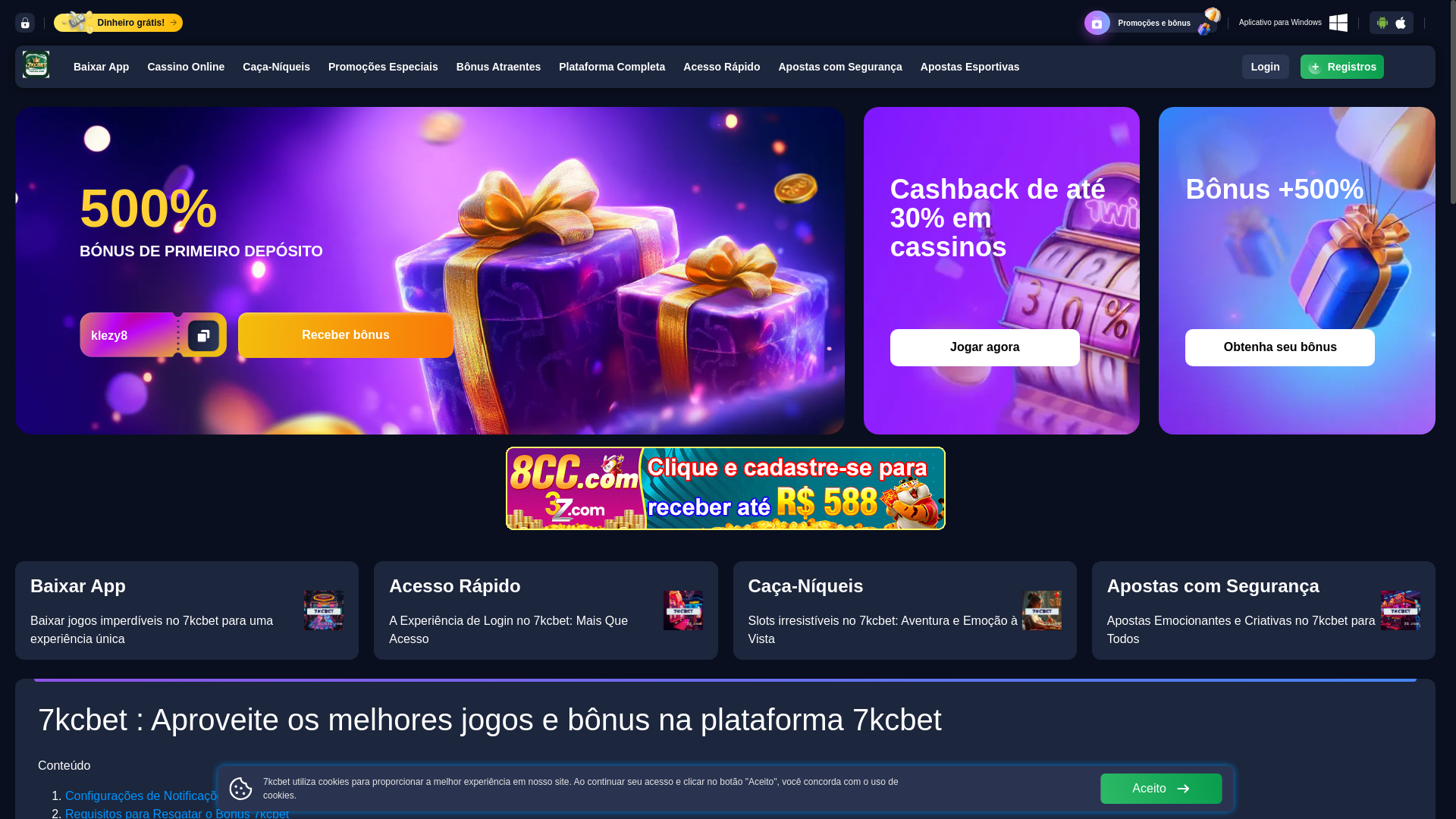 website screenshot of https://7kcbeta.com/