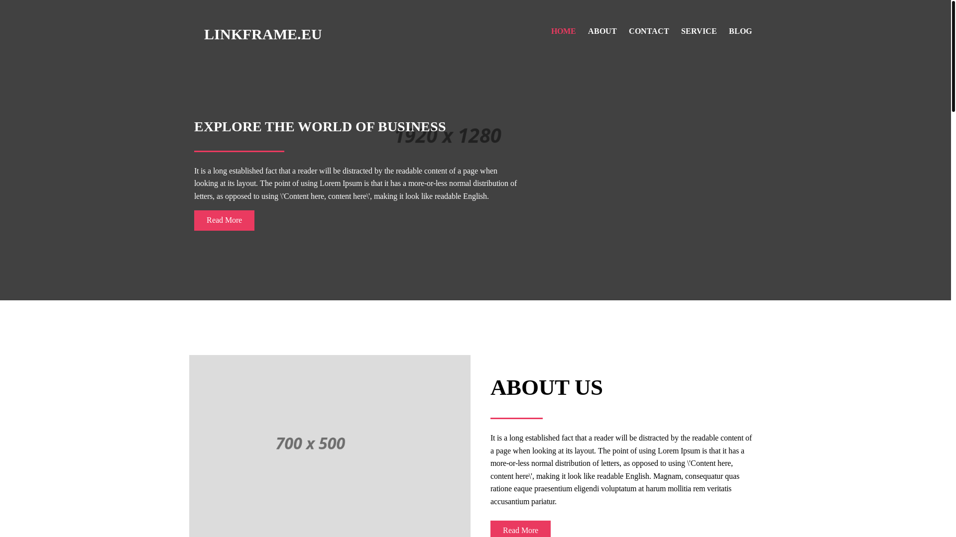 website screenshot of https://linkframe.eu/