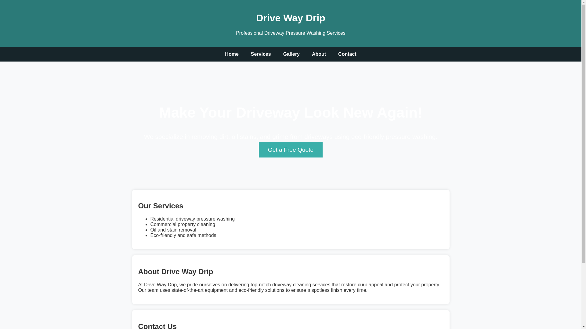 website screenshot of https://drivewaydrip.org/