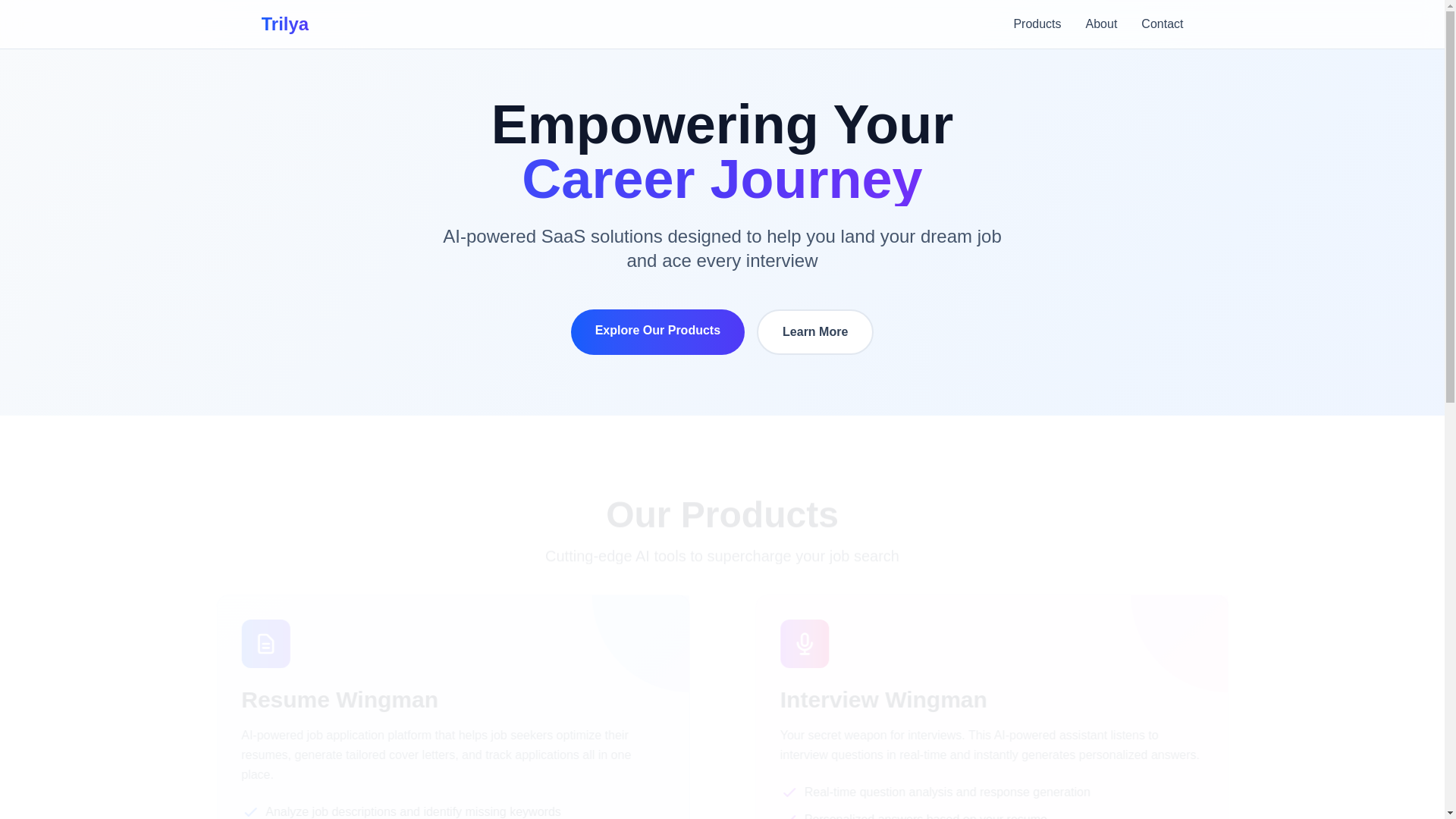 website screenshot of https://trilya.co/