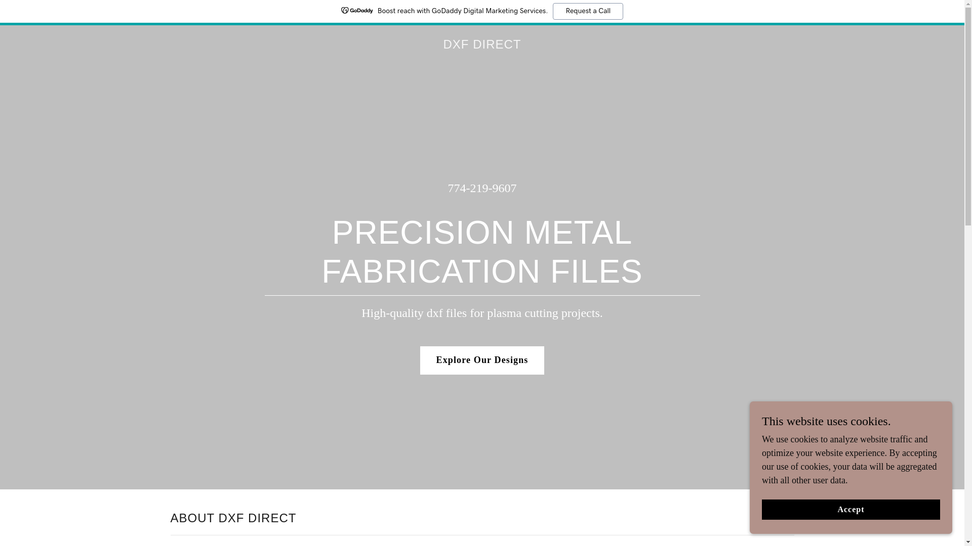 website screenshot of https://dxfdirect.com/