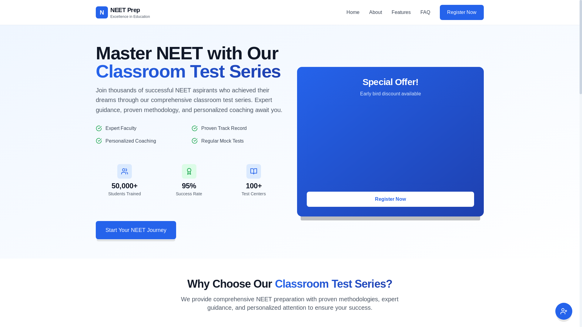 website screenshot of https://neet-prep-frontend.pages.dev/