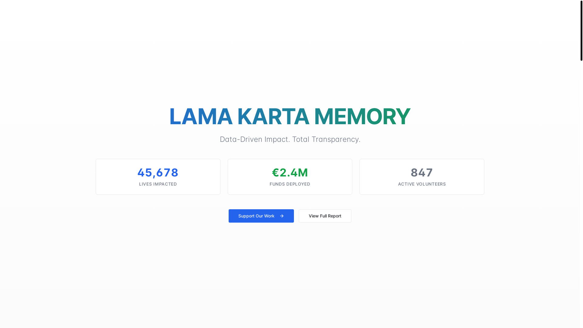 website screenshot of https://lamakartamemory.com/