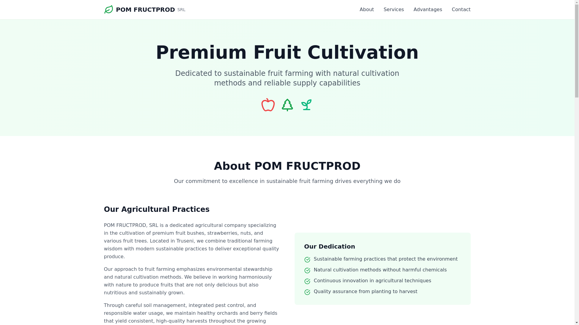 website screenshot of https://pomfructprod.com/