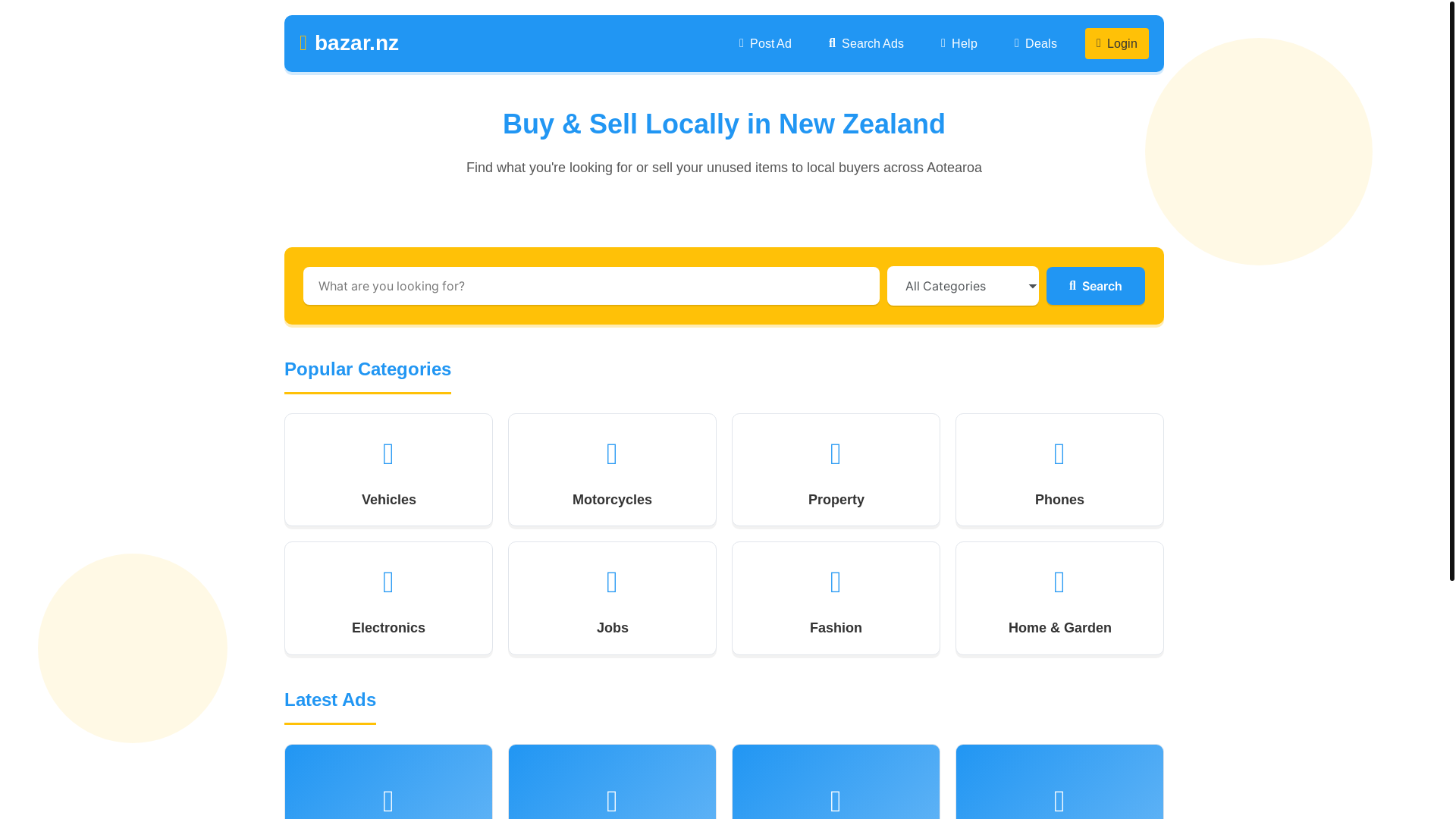 website screenshot of https://bazarnz.pages.dev/