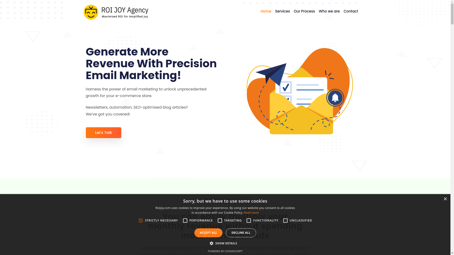 website screenshot of https://roijoyscale.com/