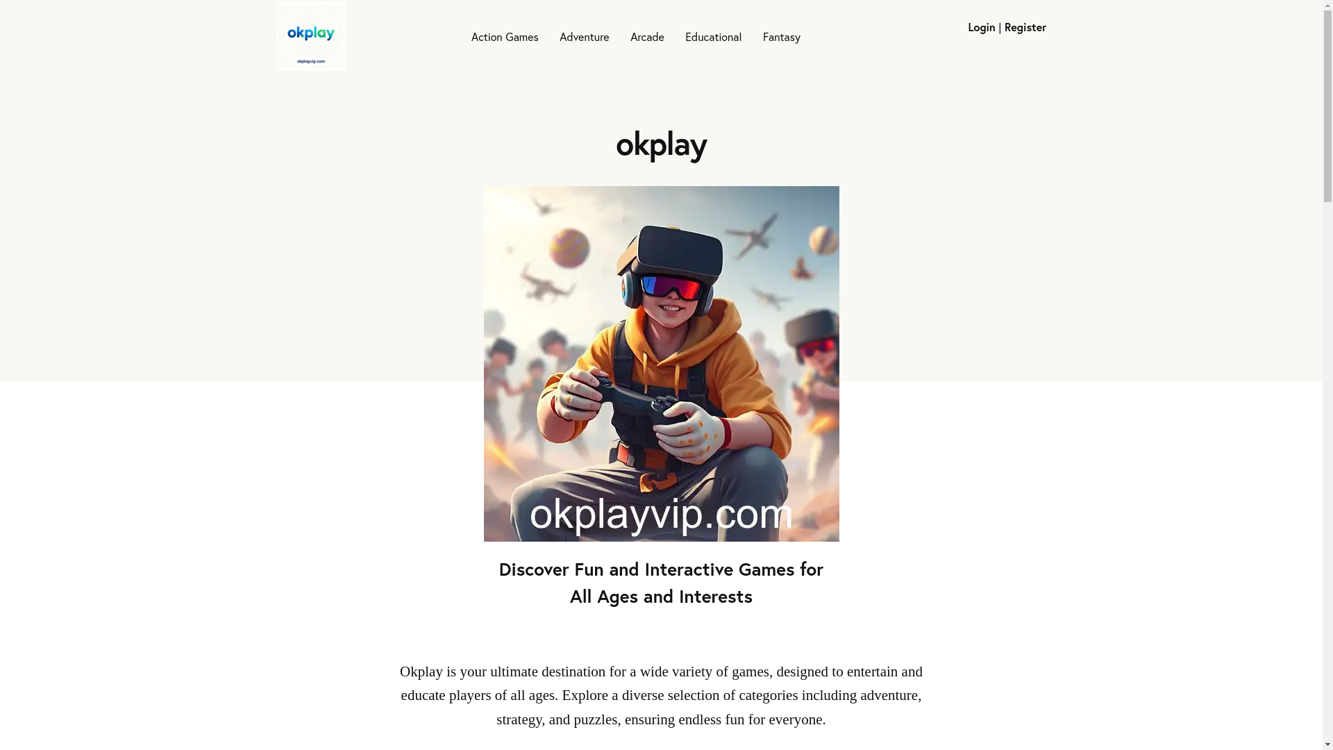 website screenshot of https://okplayvip.com/